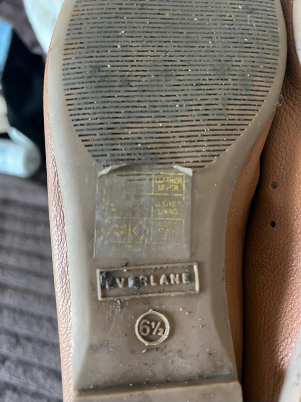 Everlane The Day Flat Camel Leather Ballet Flats Size 6.5